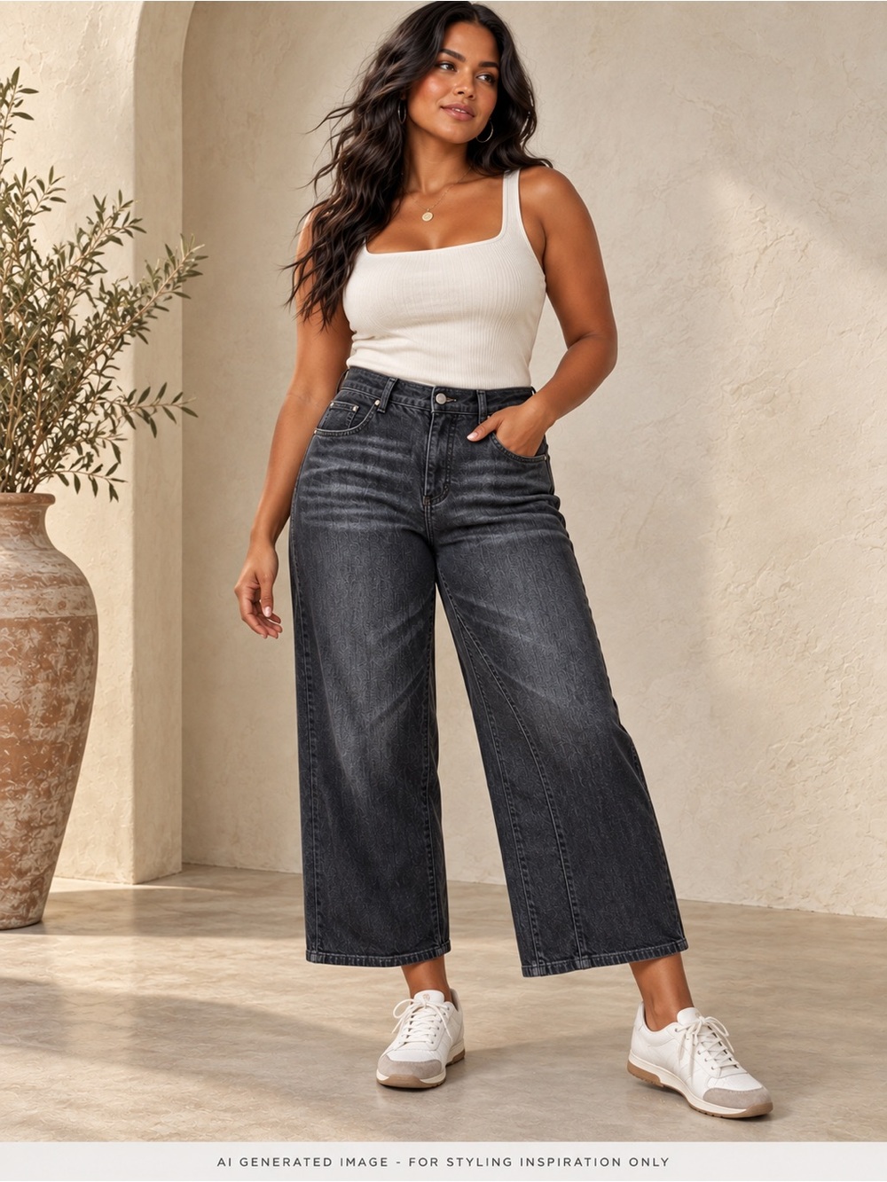 Pilcro High Rise Cropped Wide Leg Jeans Black Wash Size 30 Anthropologie